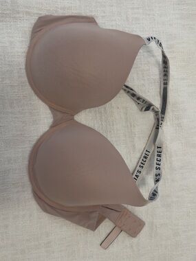 Victoria's Secret Mauve Nude Push-Up Bra with Logo Straps